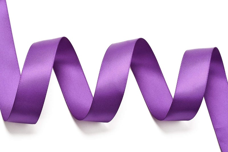 YAMA Purple Double Face Satin Ribbon - 7/8 Inch 25 Yards Purple Silk Ribbons for Crafts Gift Wrapping Wreaths - Image 3